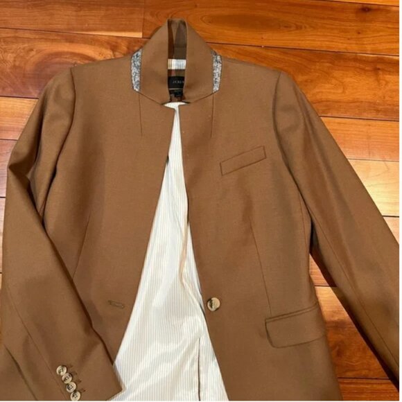 New! J.Crew Regent Wool Jacket Tan Blazer // Size: 4 - Picture 8 of 15